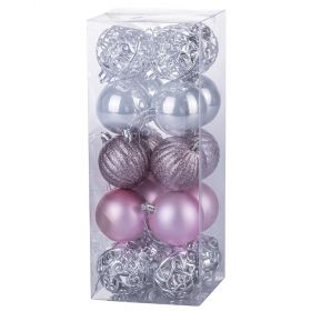 Set 20 palle di Natale rosa/argento assortite Ø 6 cm, Santa's House