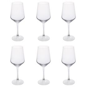 Set 6 calici vino 510 ml in vetro, Optic Sibilla