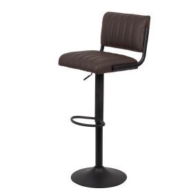 Sgabello bar girevole con schienale, marrone, Sibilla