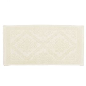 Tappeto bagno avorio 60x130 cm in 100% cotone, Sibilla