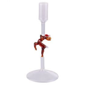 Porta candela natalizio in vetro borosilicato, base renna 3D, Xmas