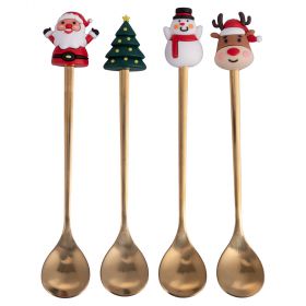 Set 4 cucchiaini natalizi con decorazione, Xmas