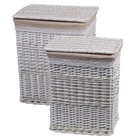 Set 2 ceste biancheria con coperchio