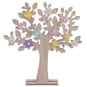 Albero decorativo pasquale in legno e feltro h. 43,5 cm, La Campagna