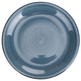 Piatto piano azzurro in stoneware