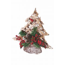 Albero in rattan effetto innevato h. 30 cm, Santa's House