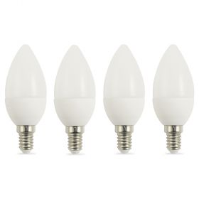 Set 4 lampadine LED E14 7 W luce calda, Kooper