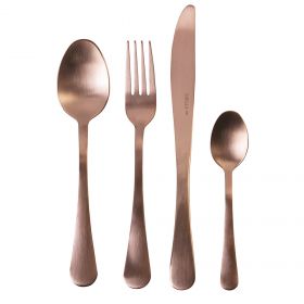 Set 24 posate in acciaio inox, rame satinato, 5th Avenue