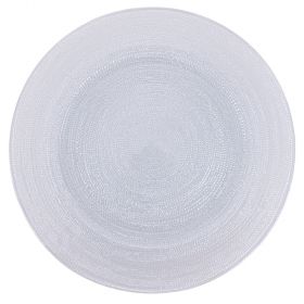 Piatto bianco modern Ø32 cm in vetro, Elegance Sibilla