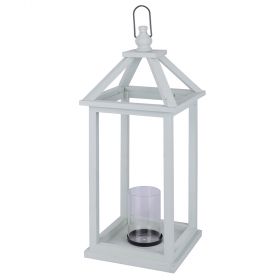 Lanterna decorativa grande in legno h. 54 cm, verde salvia, 4 Toni