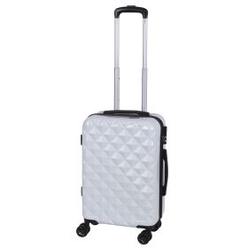 Valigia piccola bianca, 4 ruote girevoli 360°, Diamond