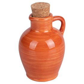 Anfora mini oliera 95 ml in ceramica e sughero, Dulce de Leche, Tinte Uniche