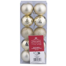 Set 10 palle di Natale oro assortite Ø 5 cm, Santa's House