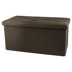 Panca contenitore multiuso effetto teddy, verde, Sibilla