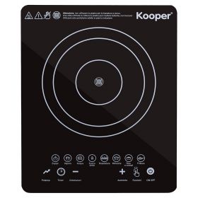 Piastra a induzione, 8 programmi automatici, 1500W, nera, Kooper