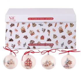 Set 16 palline natalizie 7,5 cm, Winter Village