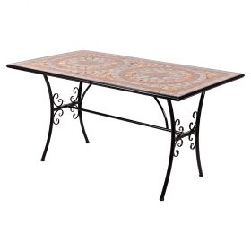 Tavolo rettangolare da esterno 142x82 cm in ferro e ceramica