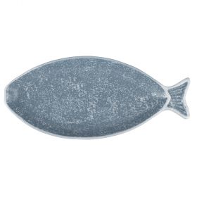 Piatto ovale da portata in ceramica 24x10,5 cm, turchese, Paros