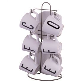 Set 6 tazzine caffè 100 ml con stand, Bigismore