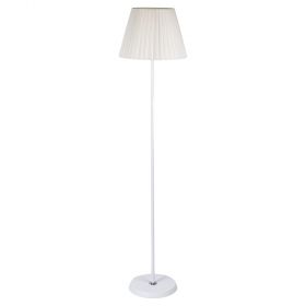Lampada piantana h. 160 cm in ferro, paralume in tessuto, bianco, Sibilla