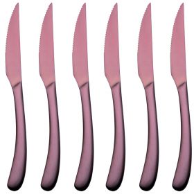 Set 6 coltelli bistecca in acciaio inox, rame opaco, Montecarlo