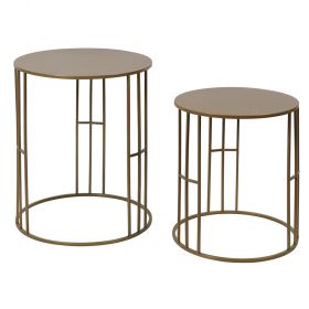 Set 2 tavolini soggiorno tondi impilabili