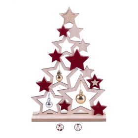 Decorazione albero di Natale in legno h. 30 cm, Natale Chic