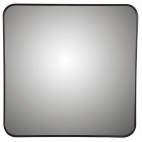 Specchio da muro 60,5x60,5 cm con cornice in alluminio, design moderno, nero, Sibilla
