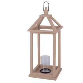 Lanterna decorativa grande in legno h. 54 cm, terracotta, 4 Toni