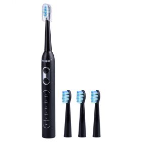 Spazzolino sonico elettrico ricaricabile 5 modalità, nero, Kooper