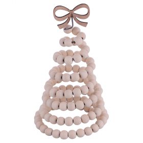 Decorazione albero di Natale a spirale con palline decorative in legno h. 27 cm, Natale coi fiocchi