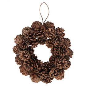 Ghirlanda in rattan e pigne naturali, marrone, XMas