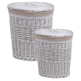 Set 2 ceste biancheria con coperchio