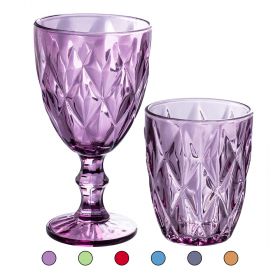 Set bicchieri acqua e calici vino da 12 pezzi, Elizabeth Color Sibilla