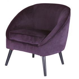 Poltrona salotto design moderno, prugna, Sibilla