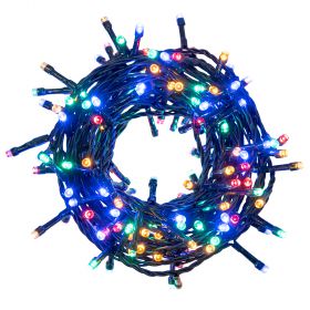 Filo 180 led multicolor 8 m, uso esterno, 8 giochi luce, Santa's House