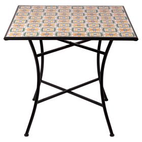 Tavolo quadrato da esterno 81x81 cm in ferro e ceramica, Positano Esté