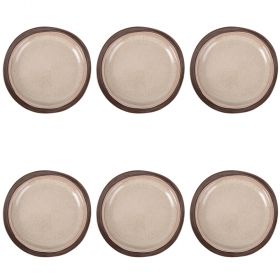 Set 6 piatti frutta beige in gres