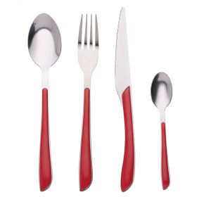 Set 24 posate in acciaio inox, Louvre Rosso