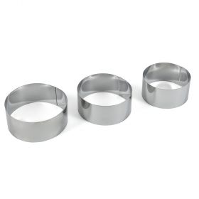 Set 3 coppapasta in acciaio inox 6/7/8 cm, SìChef