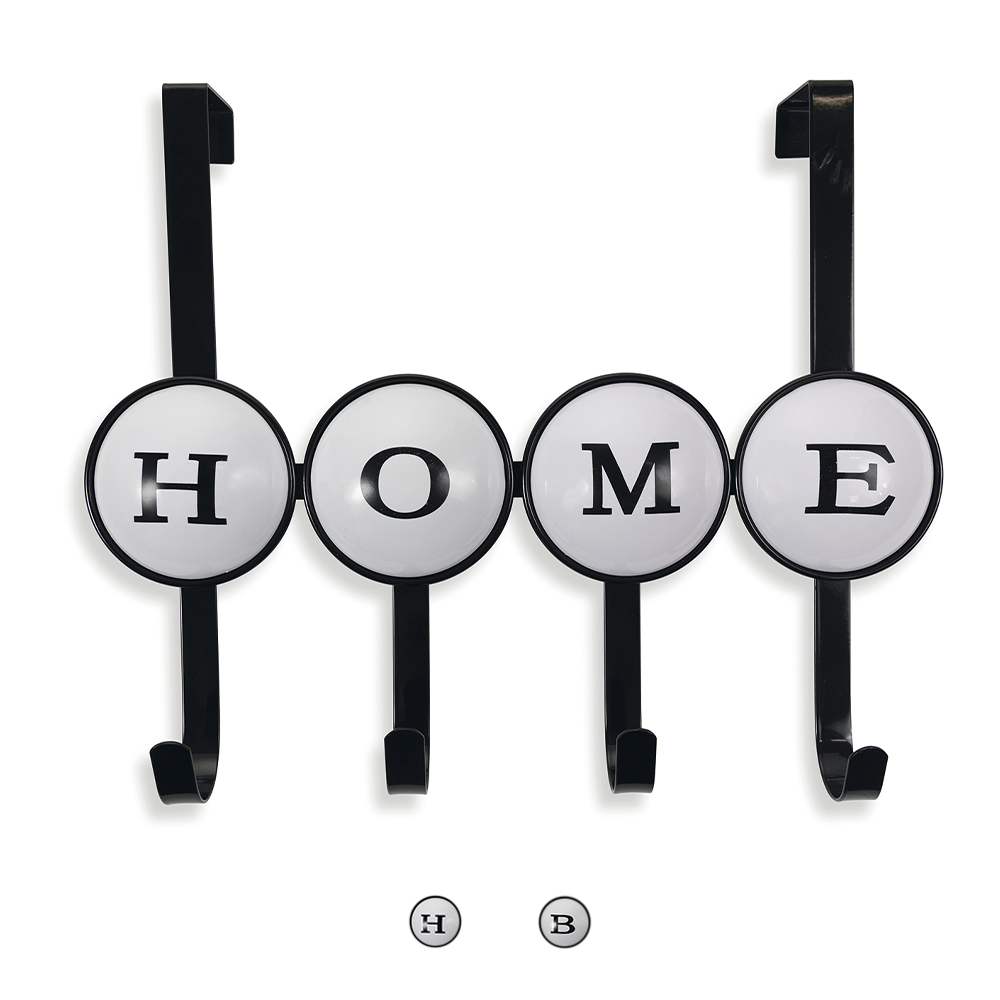 Appendiabiti 4 ganci da porta in metallo, Sìordine