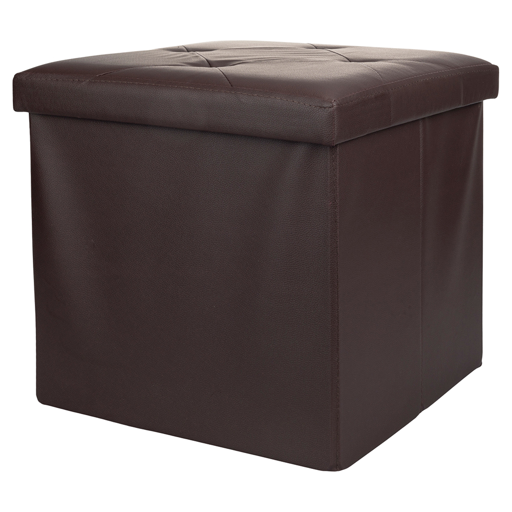 Pouf contenitore multiuso 38x38xh.38 cm, marrone, Sibilla