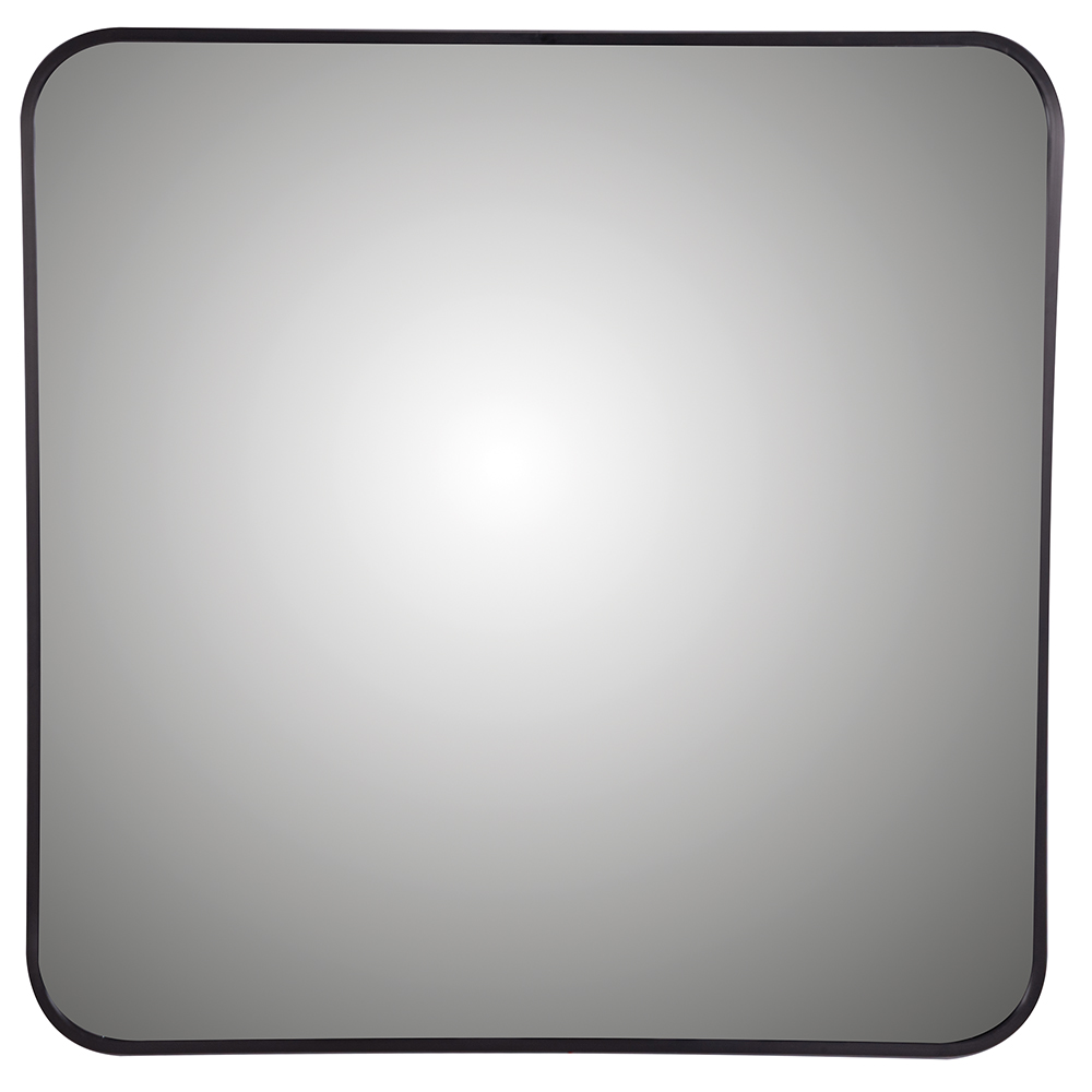 Specchio da muro 60,5x60,5 cm con cornice in alluminio, design moderno, nero, Sibilla