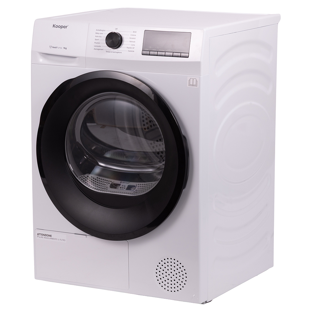 Asciugatrice a pompa di calore D 15 programmi 9 Kg, Kooper