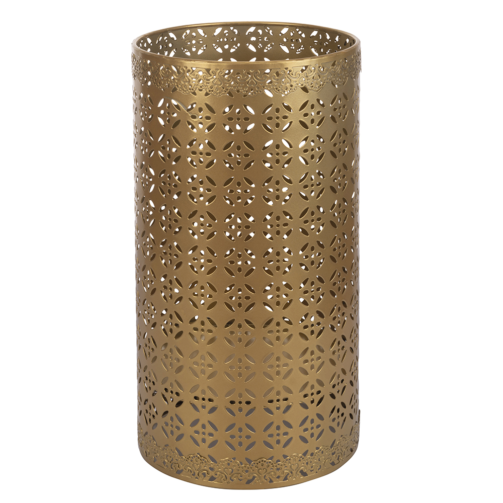 Portaombrelli in ferro battuto, oro satinato, Sibilla