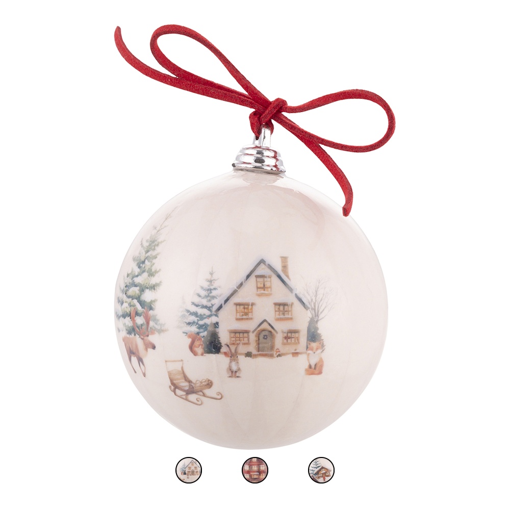 Pallina led natalizia 10 cm, Winter Village