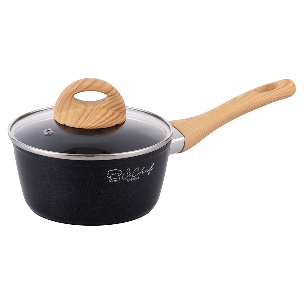 <p>Casseruola 16 cm con coperchio, rivestimento in ceramica, induzione, Osaka SìChef</p>