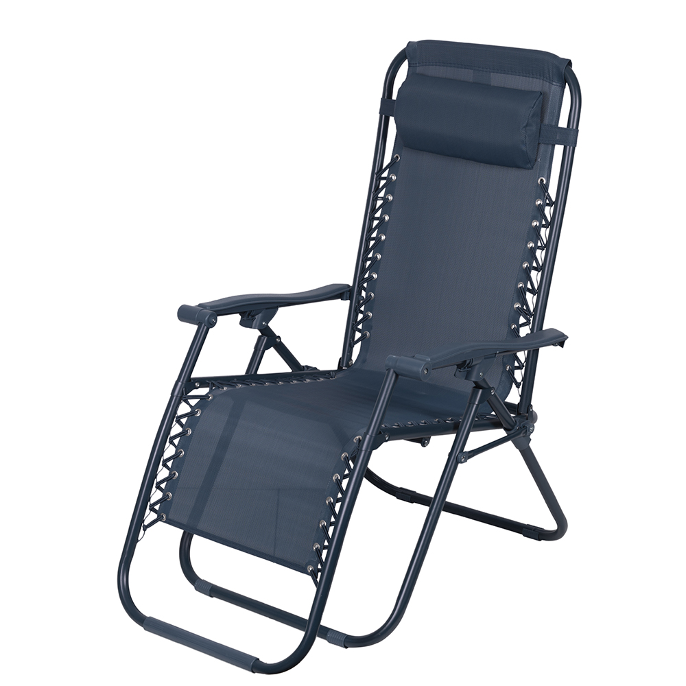 Sedia sdraio reclinabile e richiudibile, blu mélange, Rio Esté