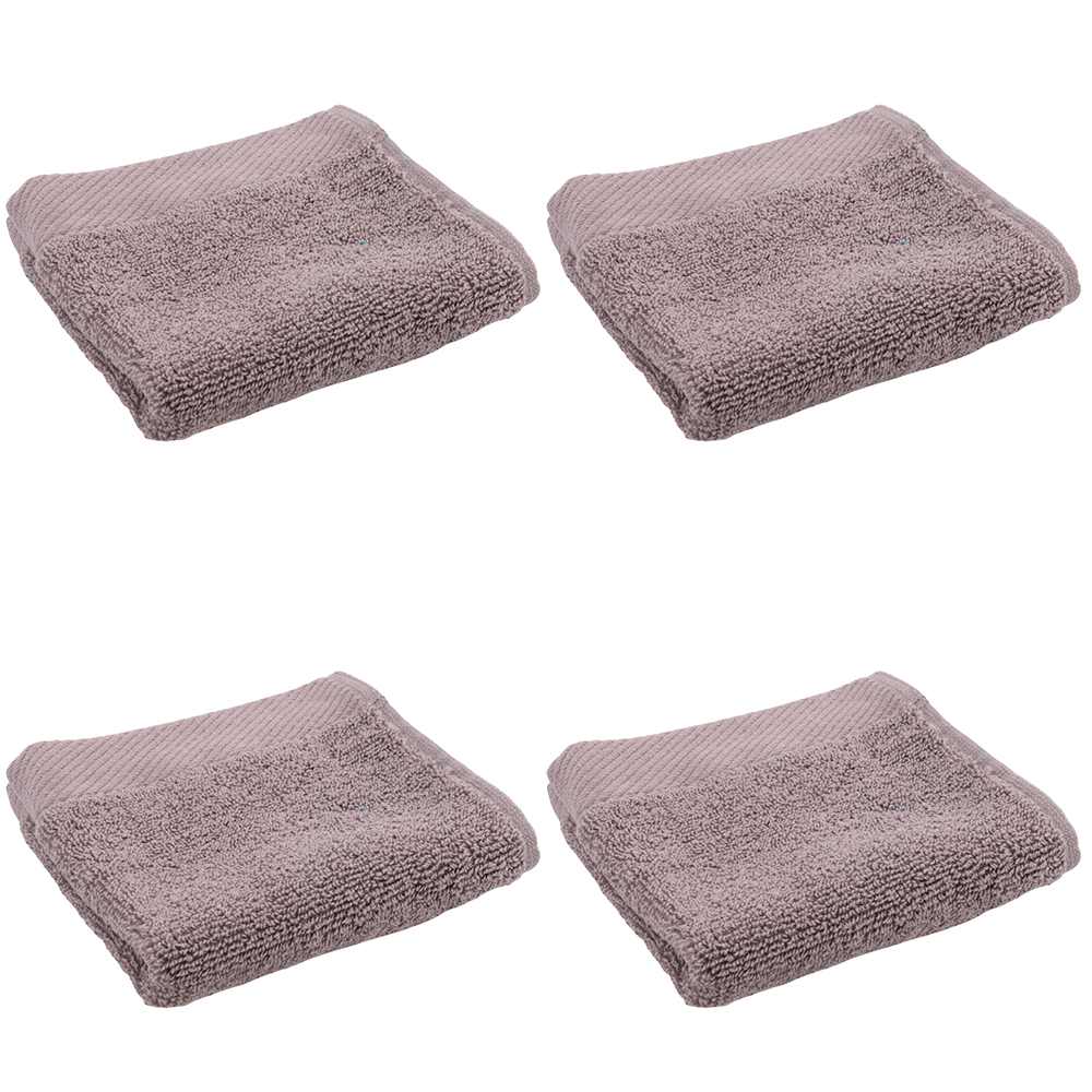 Set 4 lavette 30x30 cm in cotone 650 gsm, grigio, Sibilla