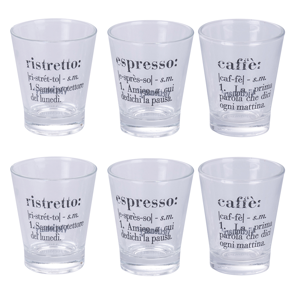 Set 6 bicchierini caffè 90 ml, Victionary